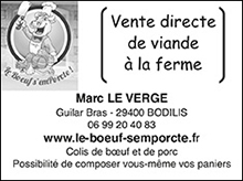 Marc Le Verge partenaire du football Club Bodilis Plougar